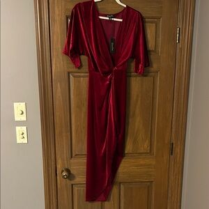 Baltic Born Deep Red Asymmetrical Dress